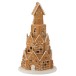 Casa torre de pan de jengibre con luz LED de resina marrón 26x26x47cm