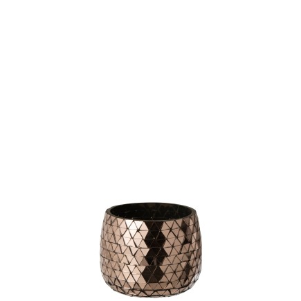 Photophore avec mosaïques en triangle en verre rose gold