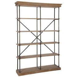 Étagère 6 planches en bois naturel 148x39x214 cm