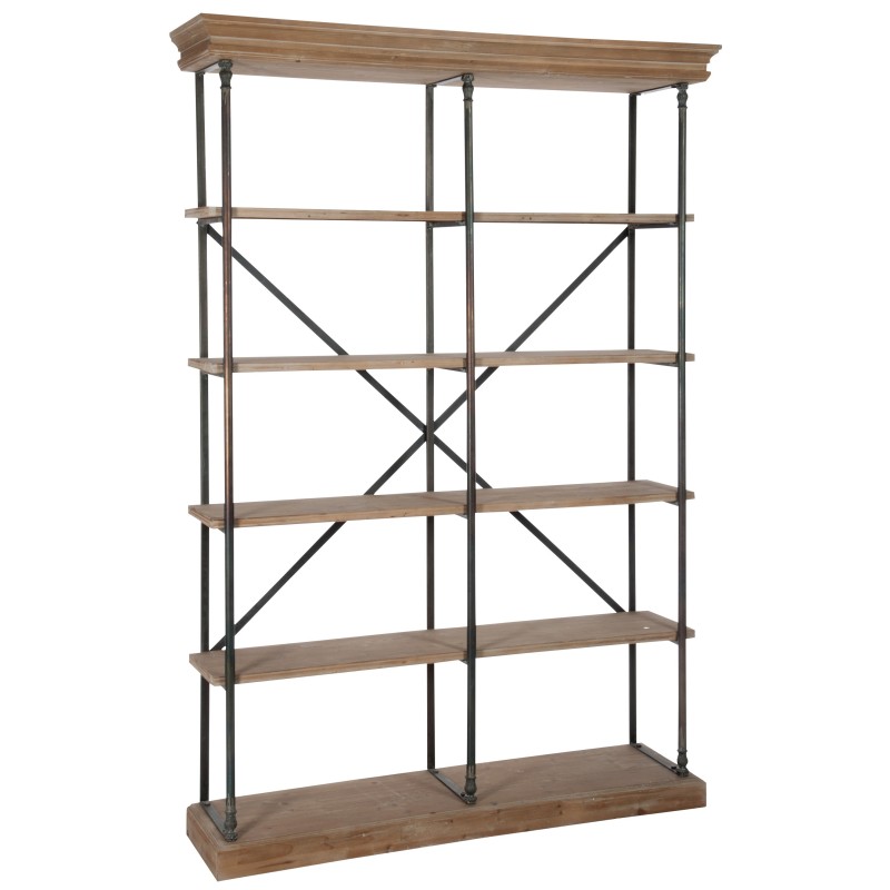 Étagère 6 planches en bois naturel 148x39x214 cm