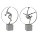 Figurina de pareja de gimnastas en resina gris 47x36x12 cm