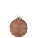 Bougie en verre en forme de boule de noel rose 11x10cm
