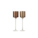Set de 2 photophores en verre or 8x8x27 cm Set de 2 photophores en verre or 8x8x27 cm