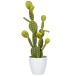 Figura de nopal artificial en maceta de plástico verde de 16x16x57 cm