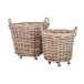 Set de 2 paniers en bois naturel 75x75x82 cm