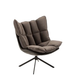 Fauteuil relax en tissu gris 92x78x73cm