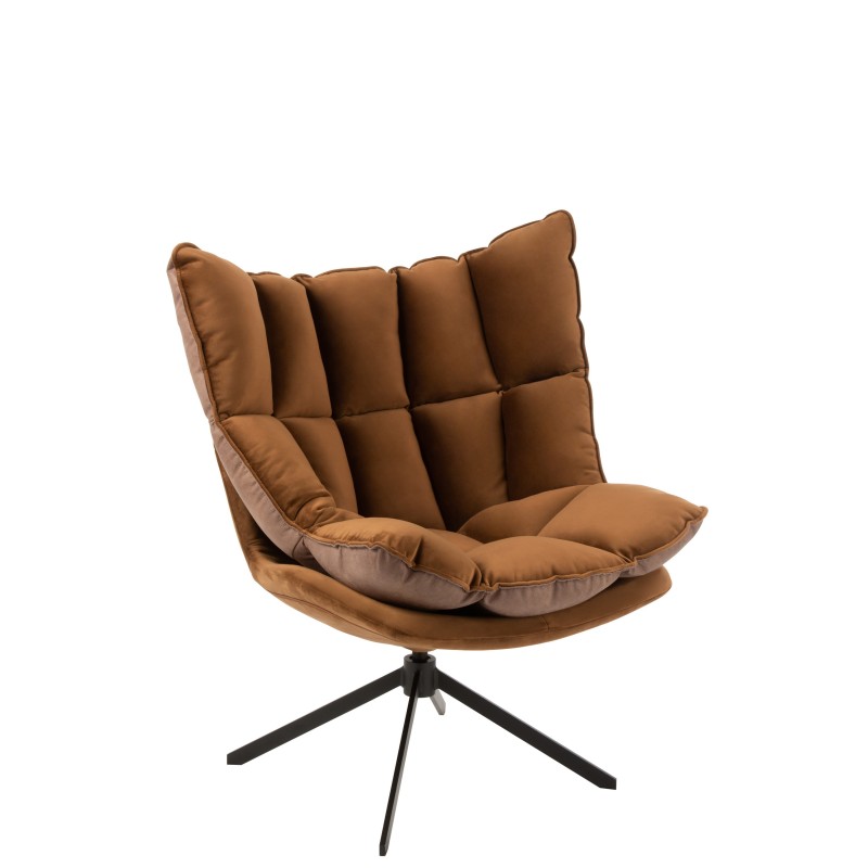 Sillón reclinable de tela marrón 92x78x73cm