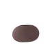 Jarrón ovalado de cerámica color morado oscuro de 27x17x9 cm Jarrón ovalado de cerámica color morado oscuro de 27x17x9 cm