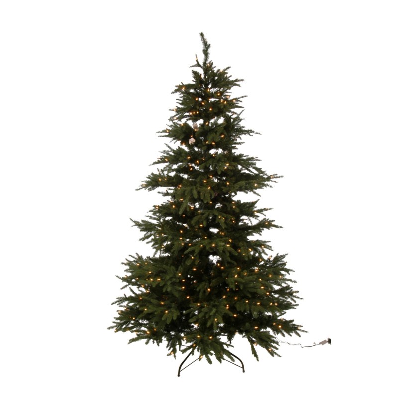 Árbol de Navidad de plástico verde con LED 150x150x225 cm