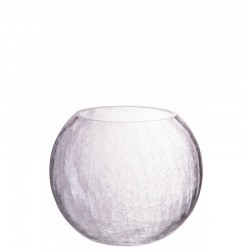 Photophore boule en verre transparent 20x20x16 cm