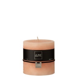 Bougie cylindrique rose saumon 10x10cm 75 heures