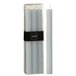 Lote de 6 velas de candelabro azul claro de 24 cm. 13 horas.