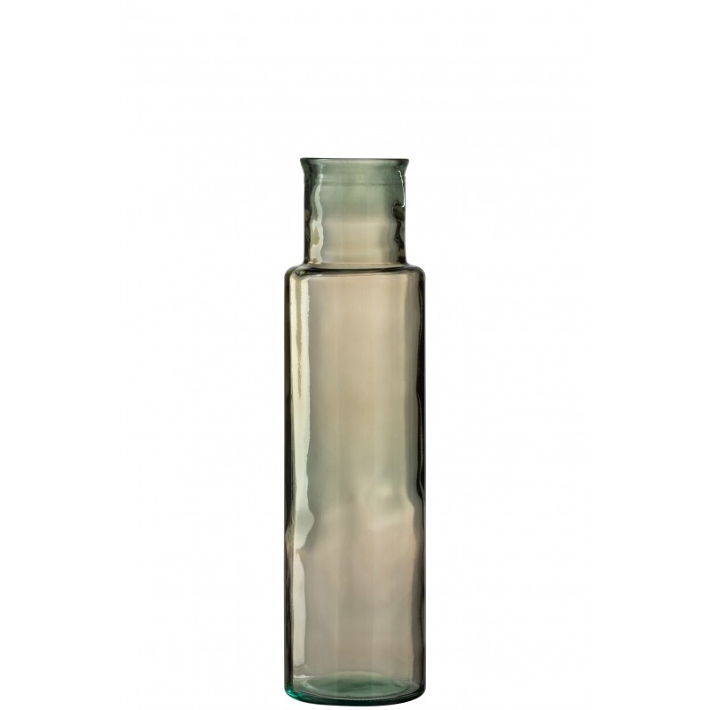 Vase cylindrique en verre marron 55x15 cm