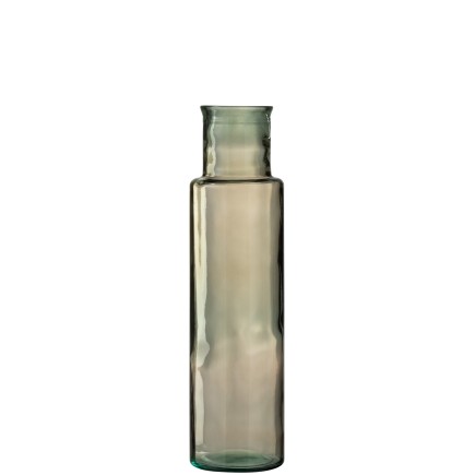 Vase cylindrique en verre marron 55x15 cm