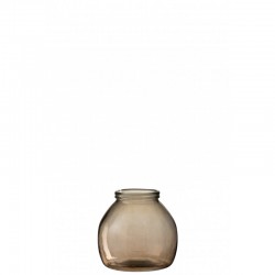 Vase boule en verre marron 20x21x21 cm