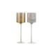 Set de 2 photophores en verre or 9x9x30 cm Set de 2 photophores en verre or 9x9x30 cm