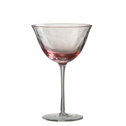 Verre à cocktail irrégulier en verre rose 12x12x18cm