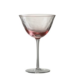 Vaso de cóctel irregular de vidrio rosa 12x12x18cm