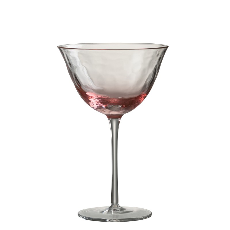 Verre à cocktail irrégulier en verre rose 12x12x18cm