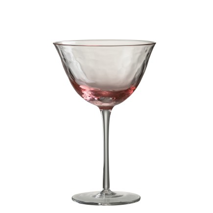Vaso de cóctel irregular de vidrio rosa 12x12x18cm