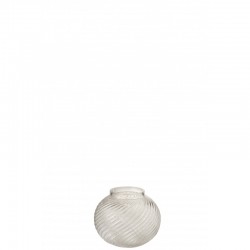 Vase boule en verre transparent 15x12 cm