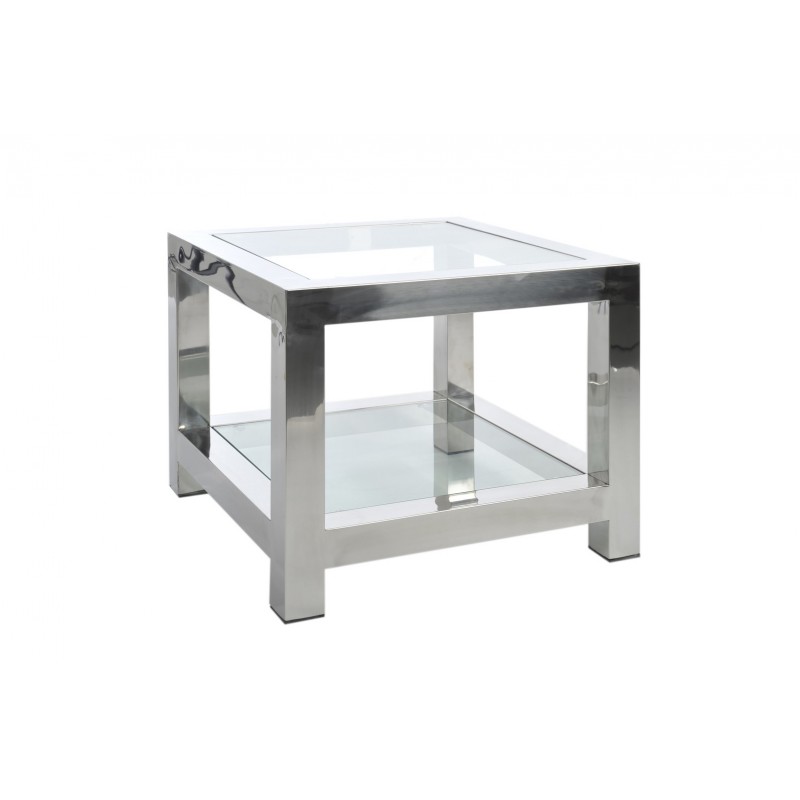 table gig ac inox/verre arg 60x60x50cm