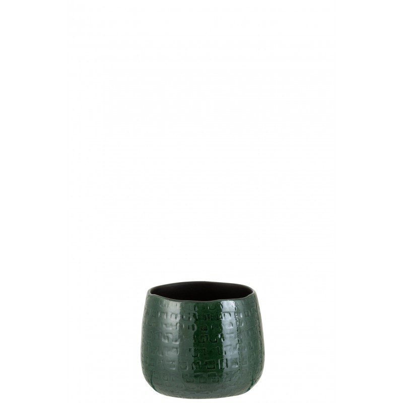 Cachepot en céramique vert 16.5x16.5x14 cm