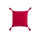 Coussin carré avec coin floches en coton rose foncé 45x45cm Coussin carré avec coin floches en coton rose foncé 45x45cm