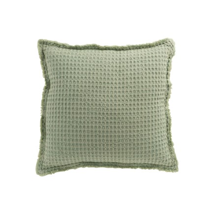 Coussin gaufré en coton vert clair 50x50cm