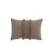 Coussin rectangulaire à franges en coton taupe 43x28cm