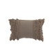 Coussin rectangulaire à franges en coton taupe 43x28cm Coussin rectangulaire à franges en coton taupe 43x28cm