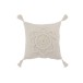 Cuscino quadrato con motivo floreale e sottofondo in cotone bianco 45x45cm Cuscino quadrato con motivo floreale e sottofondo in cotone bianco 45x45cm