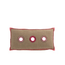 Cojín rectangular de tejido natural 64 x 34 x 5 cm