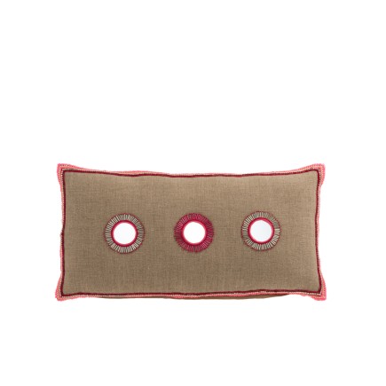 Cojín rectangular de tejido natural 64 x 34 x 5 cm