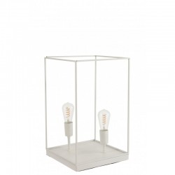 Lampe à poser avec cadre métal blanc 51x30x30 cm