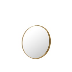 Miroir rond avec bord en métal doré D80cm