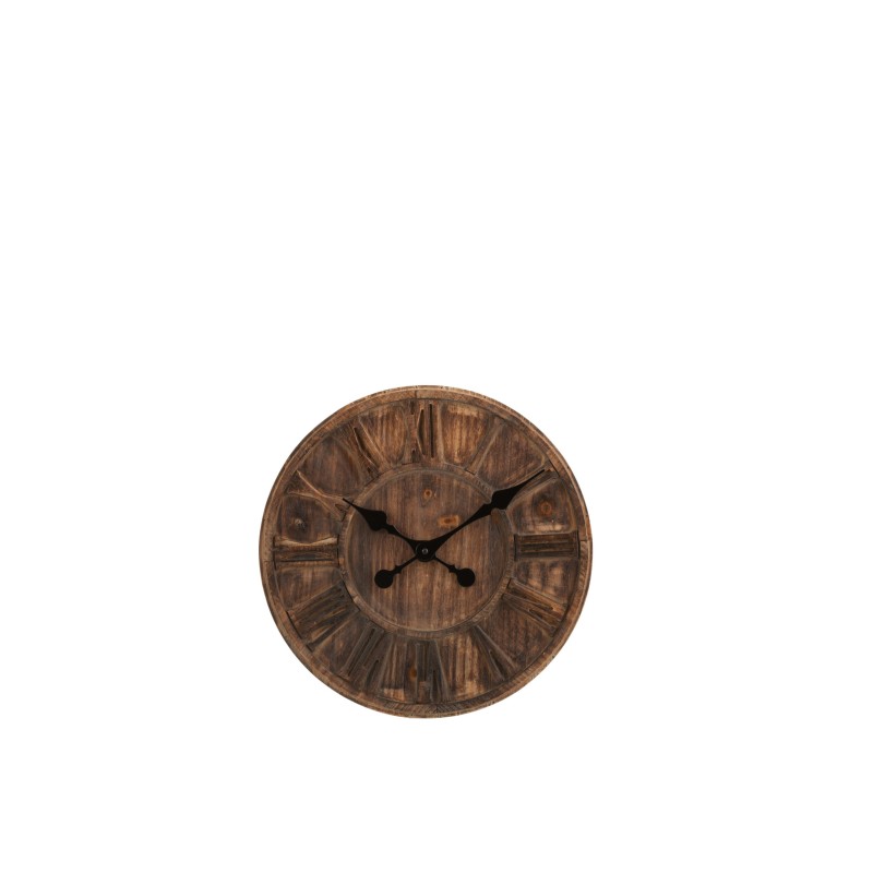 Horloge murale ronde en bois 40x40x6 cm