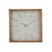 HORLOGE CARRE SOBRE MDF BLANC/NATUREL LARGE