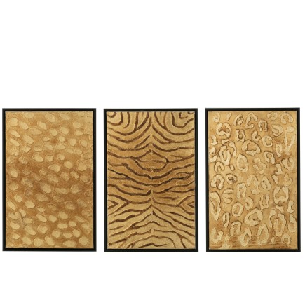 Conjunto de 3 pinturas en lienzo negro de 34.5x15.5x52.5 cm