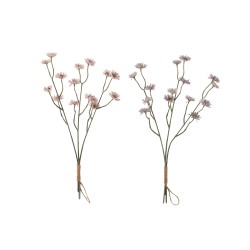 Lot de 2 bouquets de fleurs artificielles aster rose et mauve 54cm