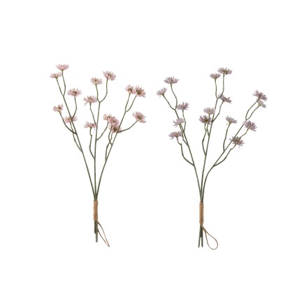 Lot de 2 bouquets de fleurs artificielles aster rose et mauve 54cm