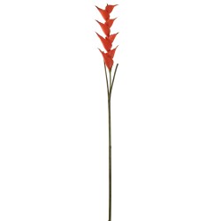 Flores artificiales de heliconia de plástico naranja de 141 cm