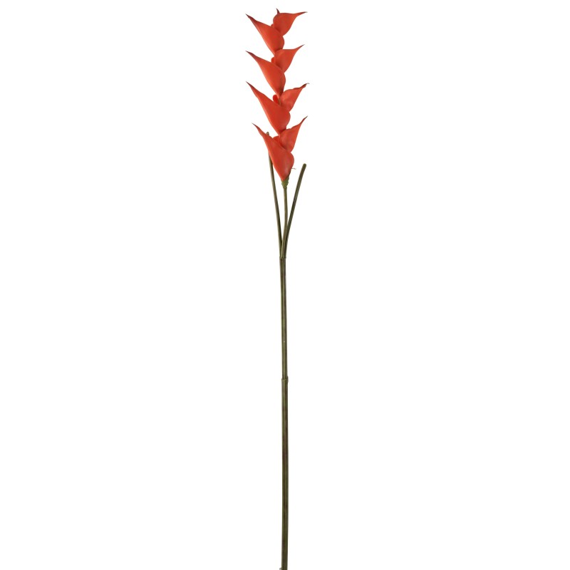 Fleur artificielle heliconia en plastique orange 141cm