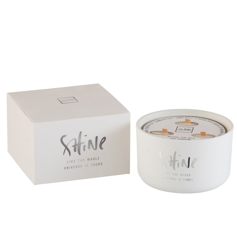 BOUGIE PARFUMEE SHINE VERRE BLANC LARGE-50H