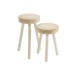 Conjunto de 2 taburetes de madera blanco 29x29x56 cm