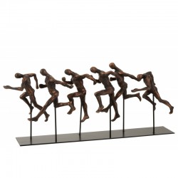 6 Athlètes sur pied qui courent en résine bronze