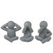 Set de 3 P’tit maurice de la sagesse en ciment gris 47x34x65 cm