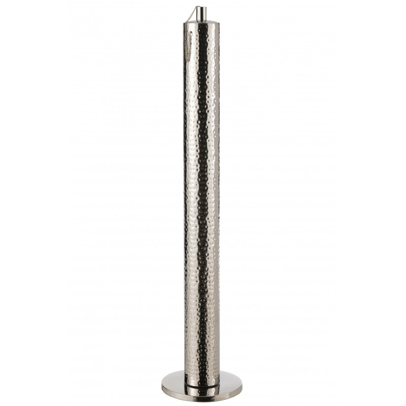Torche en métal argent 23.5x23.5x106 cm