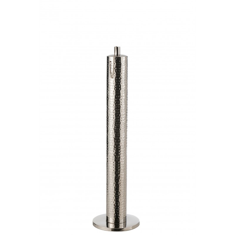 Torche en métal argent 23.5x23.5x87 cm