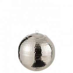 Quemador de bola de metal plateado de 20x20x23 cm